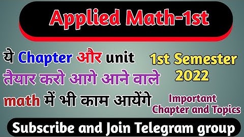 applied Math-1st Important chapter and units @chemicaltechnicalapplied math-1important questions