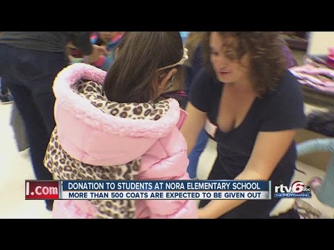 Coats donated to students at Nora Elementary School