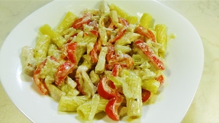 Паста с курицей в сливочном соусе Паста с курицей в сливочном соусе