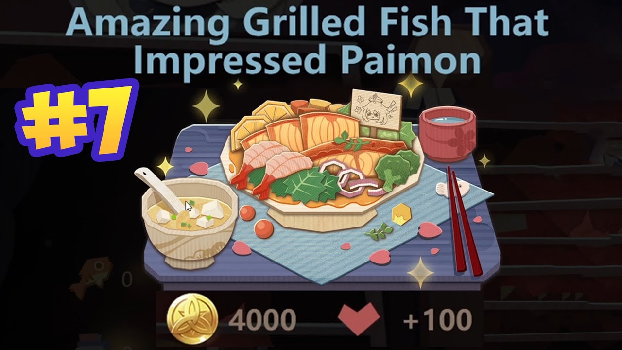 #7 Amazing Grilled Fish That Impressed Paimon _ Shiki Taishou Grilled ...