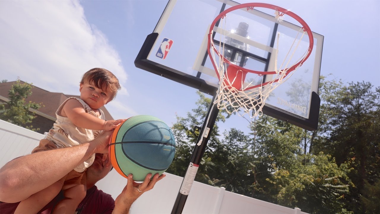 SLAM DUNK! Toddler's first basketball hoop! YouTube