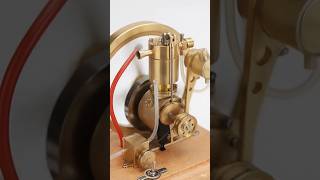 Miniature 4-Stroke Gasoline Engine: Brass &amp; Stainless Steel Beauty. #engine #shortvideo #viral