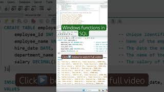 #SQLTelugu Windows Functions in #SQL