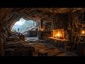 🔥 Underground Cave Shelter: Stone Fireplace Survival Build 🕳️🔥