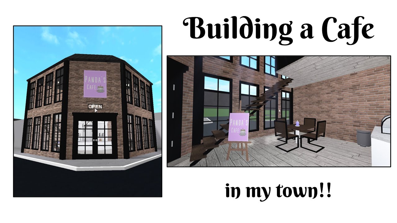 Building a Cafe in my New Town!! Bloxburg Speed Build - YouTube