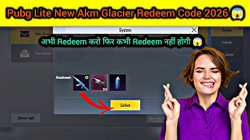 Pubg Lite Akm Glacier Redeem Code Today 😍 | Pubg Lite Redeem Code Today 😲 