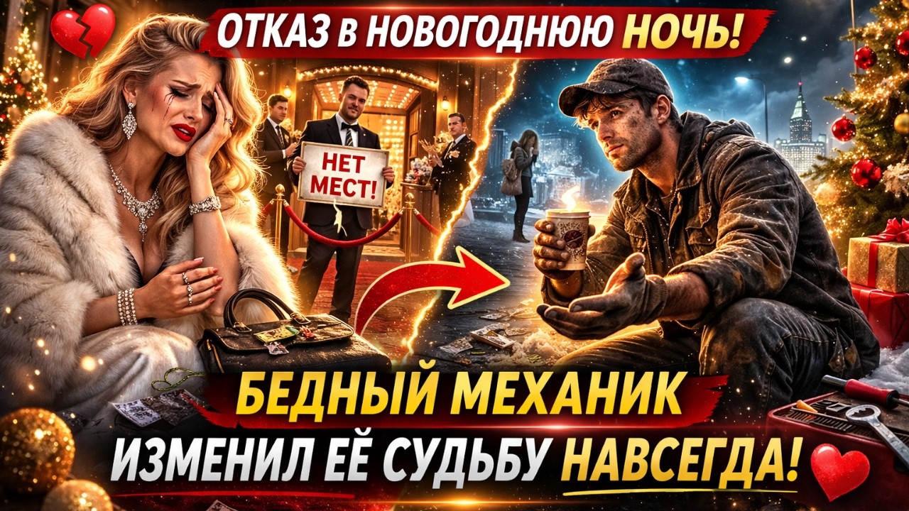 👑❌ Rejected on New Year’s Eve — The Night a Billionaire Met a Poor Mechanic 🔧🎄