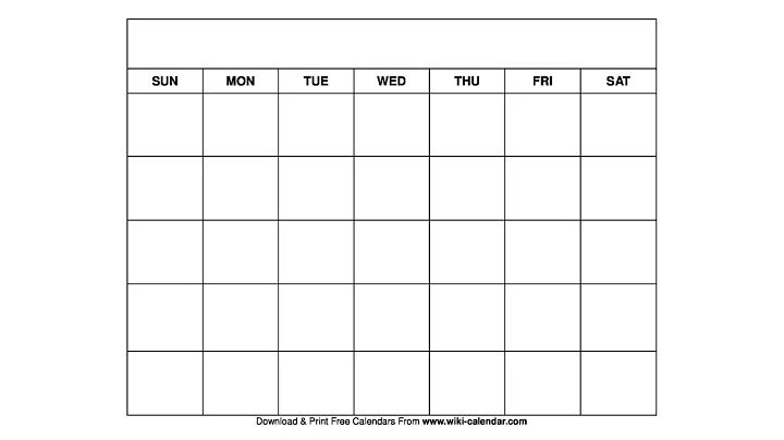 Printable Blank Calendar Templates - Wiki Calendar