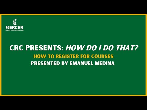 CRC Presents: How Do I Do That? -- How to Register For Classes