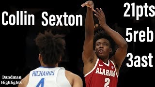 Collin Sexton Alabama vs Kentucky/3.10.18/Highlights/21pts 5reb 3ast