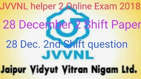 JVVNL helper 2, 28 Dec.  2nd Shift  paper