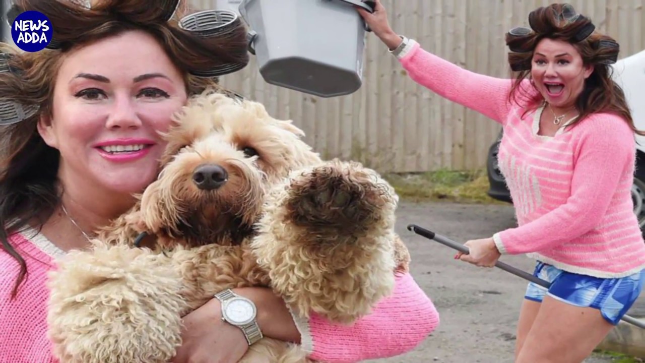 Lisa Appleton rides a broom in most ridiculous pics yet as she's spotted moving house