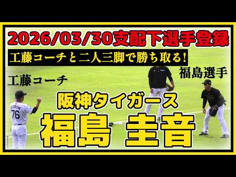 【≪祝☆支配下選手登録！≫工藤コーチの誕生日に掴んだ！昨季ウエスタンの盗塁王！育成3年目・福島圭音が支配下登録！　俊足＋打率4割超でつかんだ支配下切符！】阪神タイガース・福島 圭音(白鷗大)