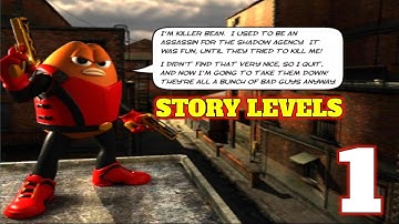 story levels 1 - killer bean unleashed gameplay walkthrough part 2 [ Android Gameplay ]