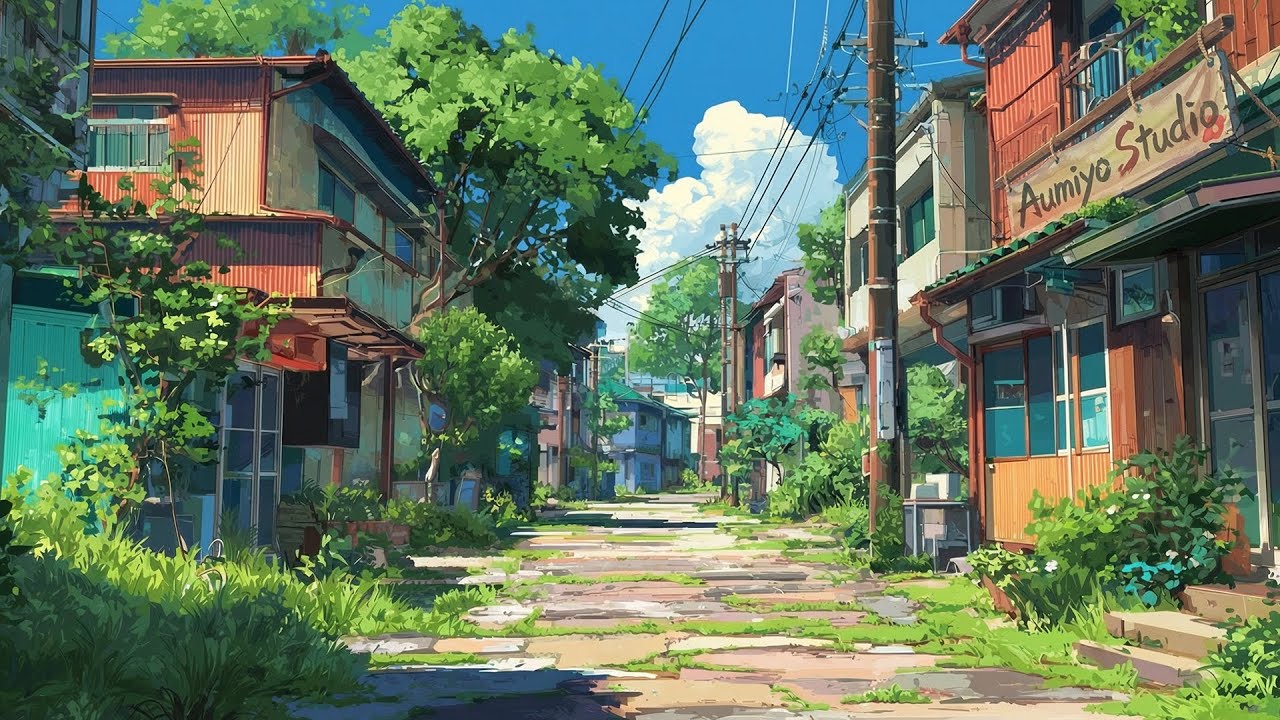 Peaceful Anime Street Ambience 🌿 Relaxing Music for Stress Relief, Deep Focus & Inner Calm |