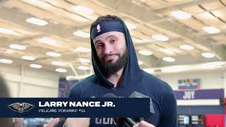Larry Nance Jr. on team's Game 4 outlook, OKC's talent | Pelicans Practice 4/28/24