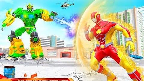 Flying Police Robot Fire Hero | Rescue Gangster Crime City Android GamePlay | By Game Crazy