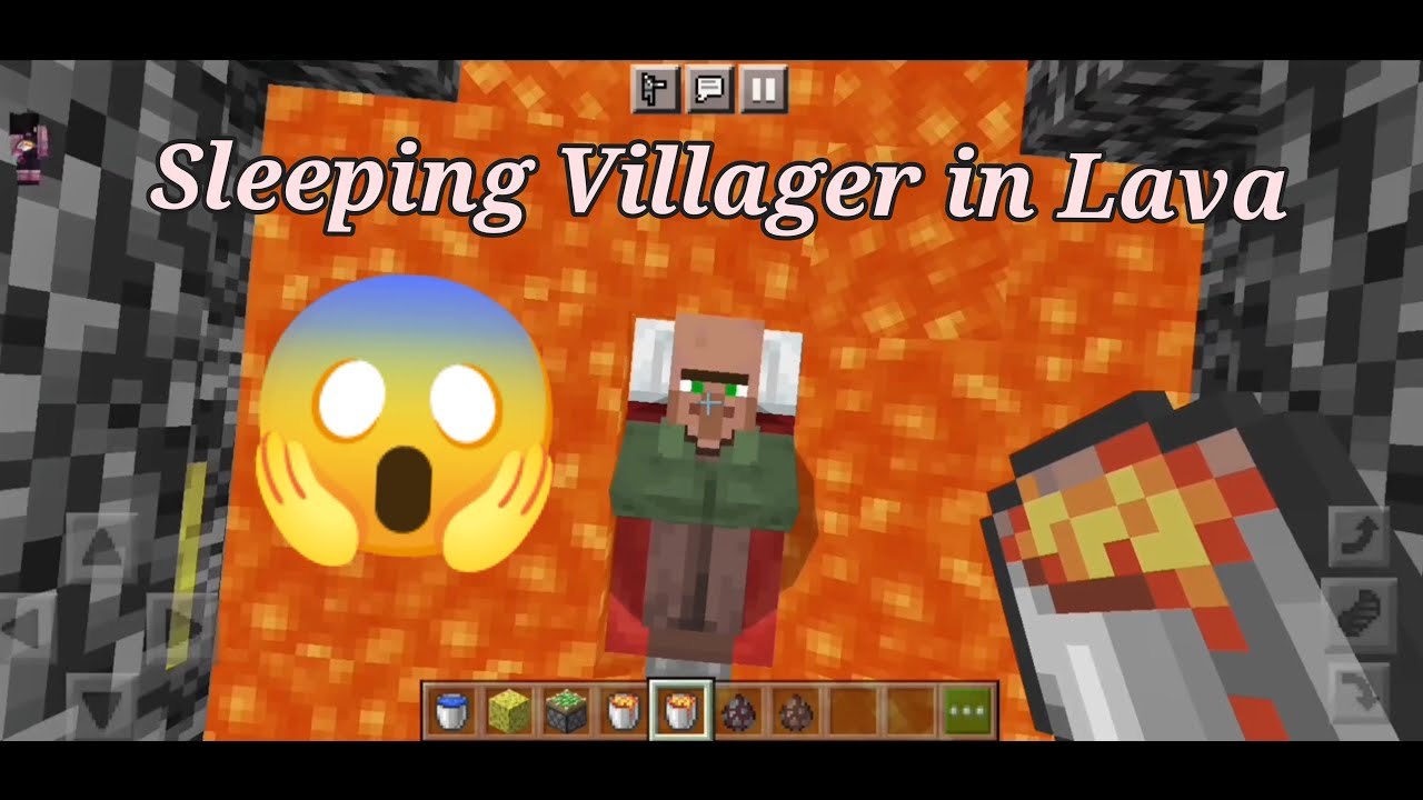 Sleeping Villager in Lava Can minecraft villagers survive in lava 🙀 🔥