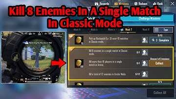 KILL 8 ENEMIES IN A SINGLE MATCH IN CLASSIC WEEK 7 SEASON 12 PUBG MOBILE MISSION || By Flawx Gaming