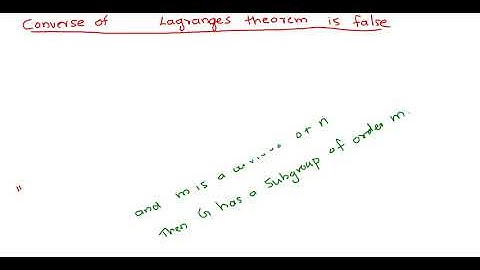 Converse of Lagranges theorem is not true