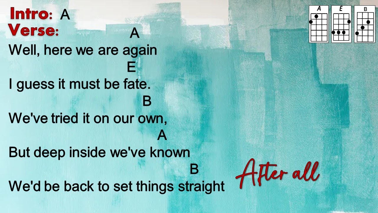 After All - Cher & Peter Cetera (Ukulele Play Along)