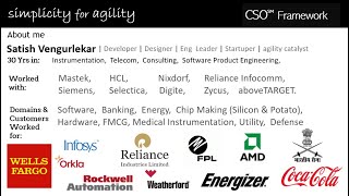 About Satish Vengurlekar, the maker of CSO Framework.