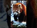 Wait for the fall 😂 Cute Red Panda vs Snow #shorts #youtubeshorts #panda #animallife