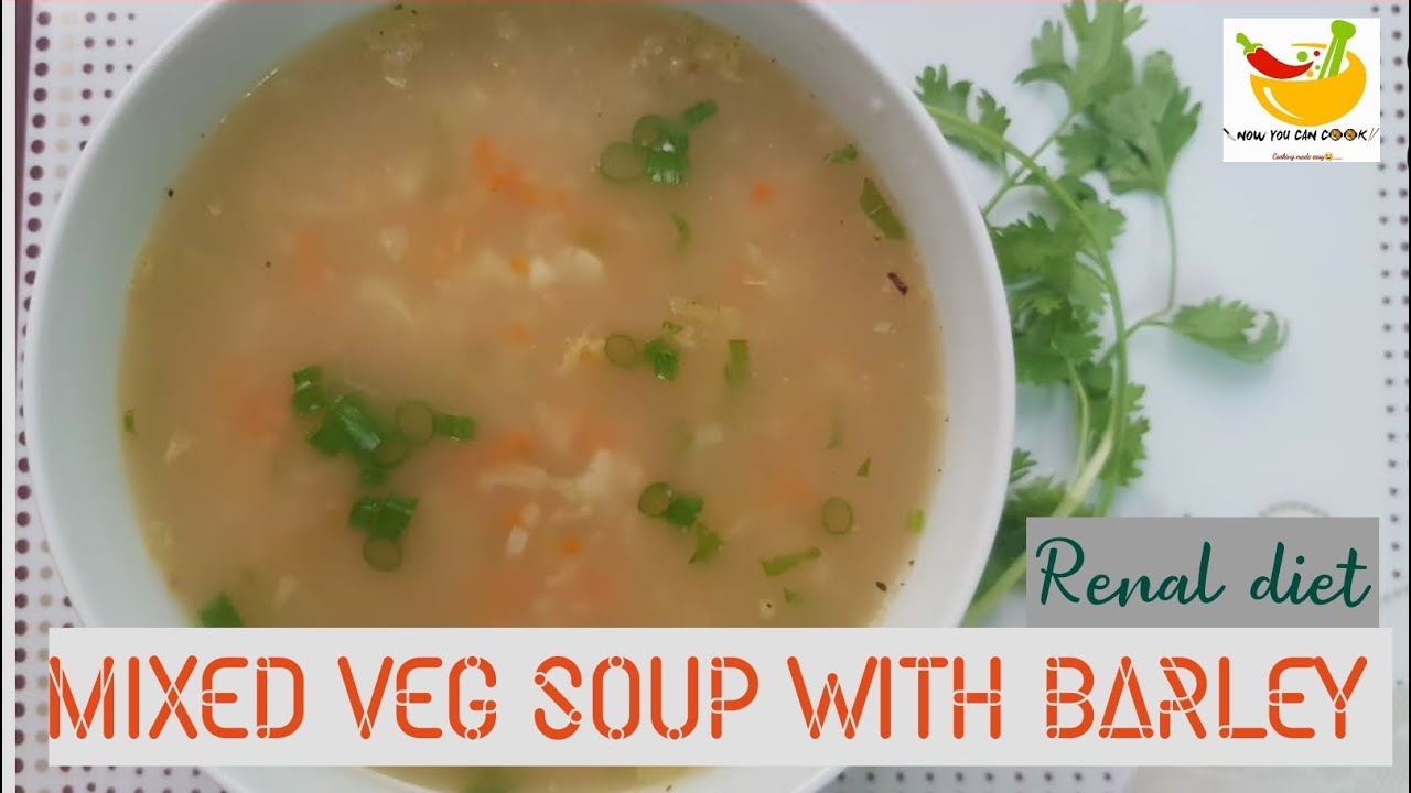 RENAL DIET 1 MIXED VEG SOUP WITH BARLEY DIET SOUP FOR KIDNEY 