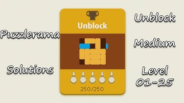 Puzzlerama Solutions - Unblock Medium ( Level 01-25 )