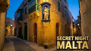 Malta Gozo Victoria Night Walk - Victoria Nightlife - Malta Travel Vlog - Malta 4K
