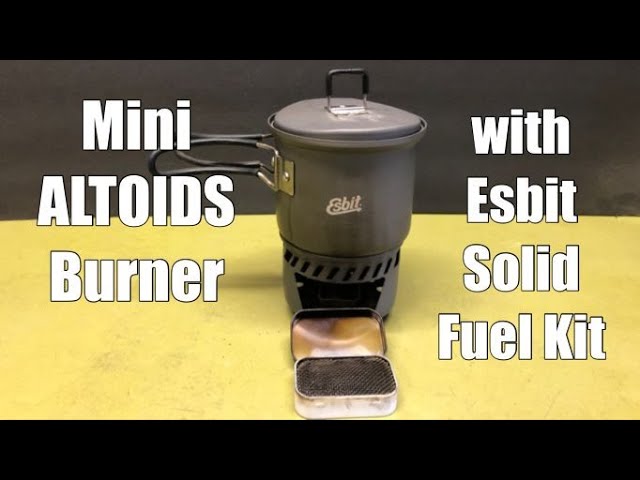 Mini Altoids Burner with Esbit Solid Fuel Cookset - YouTube