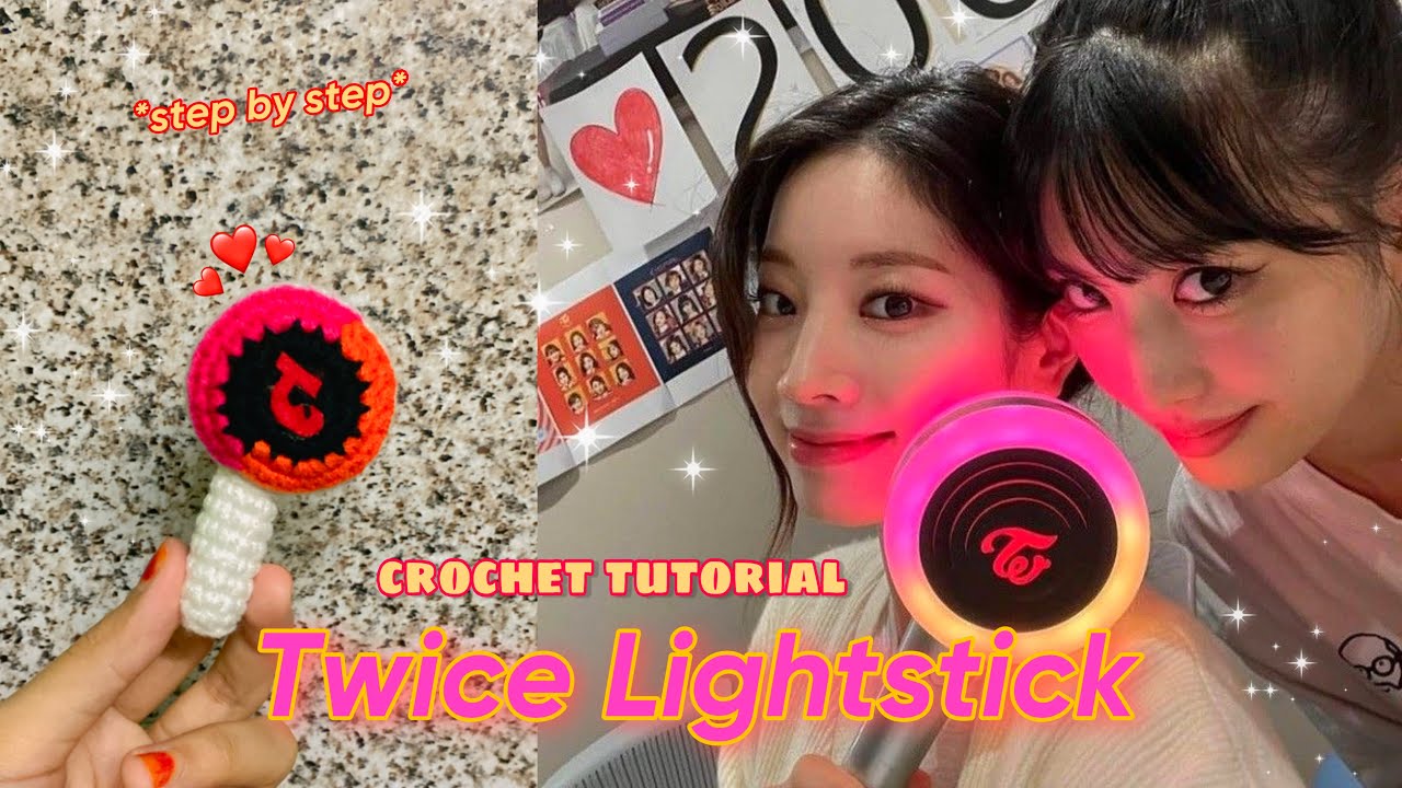 how to crochet TWICE lightstick // easy tutorial , beginner friendly, kpop merch 🍭
