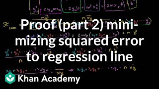 Proof Part 2 Minimizing Squared Error to Line