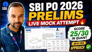 SBI PO 2026 Prelims Oliveboard Live Mock Attempt | Best Quant Section Strategy 🔥