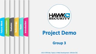 Hawk Security | Project Demo | Adv. Topics in Web Development | Dalhousie University screenshot 3