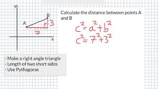 Pythagoras' Theorem: calculating distance between coordinates