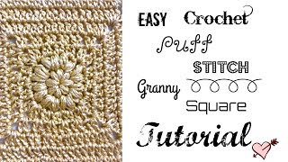 Granny Puff Stitch  Flower Easy Tutorial