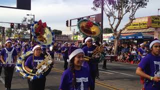 Bell High School Band, Color Guard, and short flags 2017 South Gate Parade