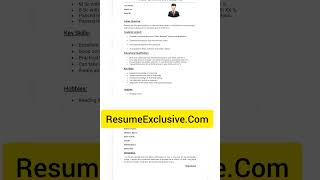 MSc Chemistry Resume Format For Students