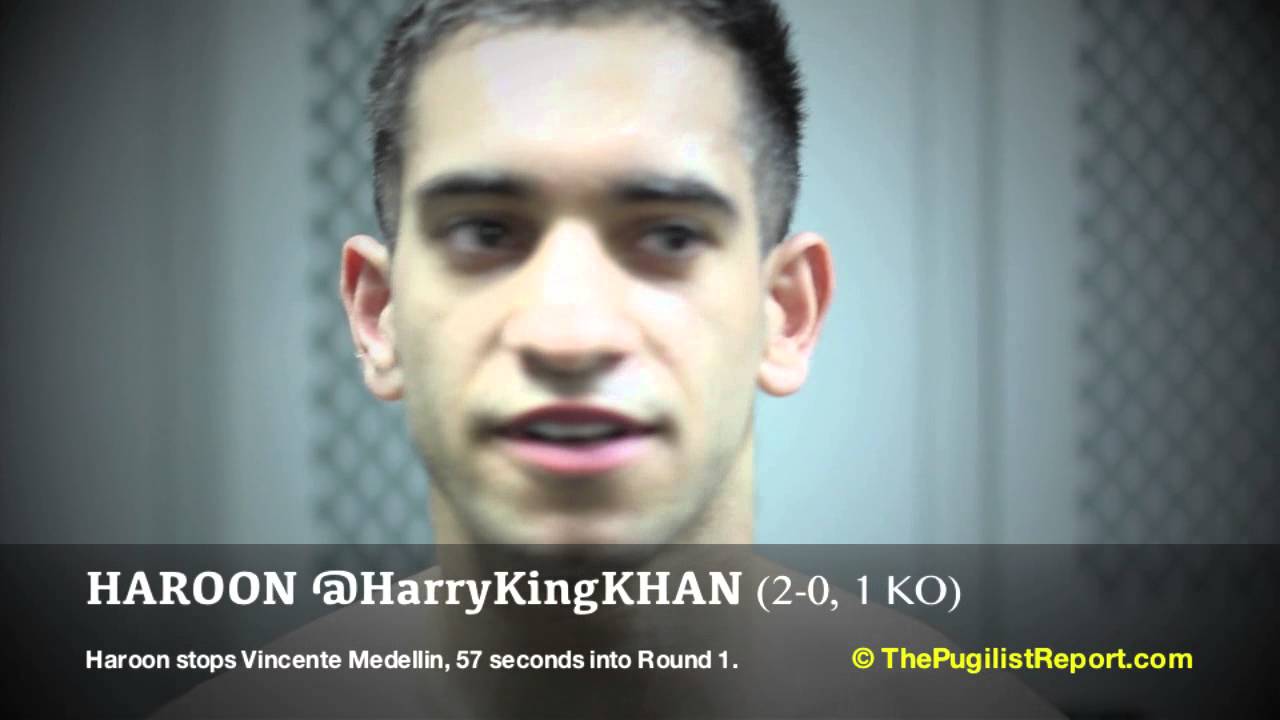 HAROON KHAN stops Vicente Medellin by way of 1st Round KO... Welcome to America!