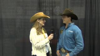 Gretchen Kirchmann of 4TheRide.com talks with 2012 WNFR Rd 2 Saddle Bronc winner Jake Wright