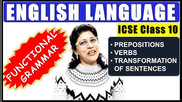 FUNCTIONAL GRAMMAR | ENGLISH LANGUAGE | ENGLISH PAPER - I (ICSE CLASS 10)