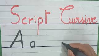 les lettres de l'alphabet en script et cursive(Majuscule et minuscules)