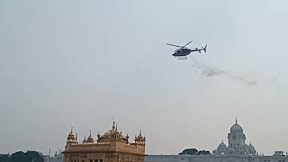 Helicopter Showered Rose flowers at Harmandir Sahib ( Full Video 60FPS )