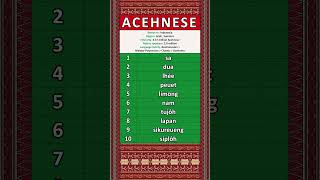 COUNTING 1-10 IN THE ACEHNESE LANGUAGE #indonesia #aceh
