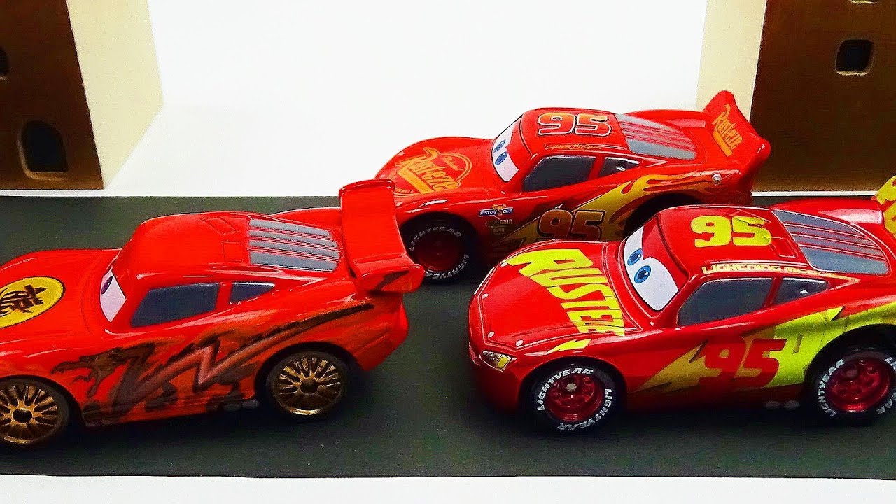 Disney Cars Toys 10 Lightning McQueen's Race!. Stop Motion Animation