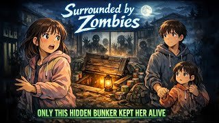 Surrounded by Zombies — Only the this hidden bunker  her  Alive 🌙 | Ghibli-Style Anime Story part 3 screenshot 5