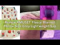Review KMUSET Fleece Blanket Throw Size Grey Lightweight Super Soft Cozy Luxury Bed Blanket Microfib