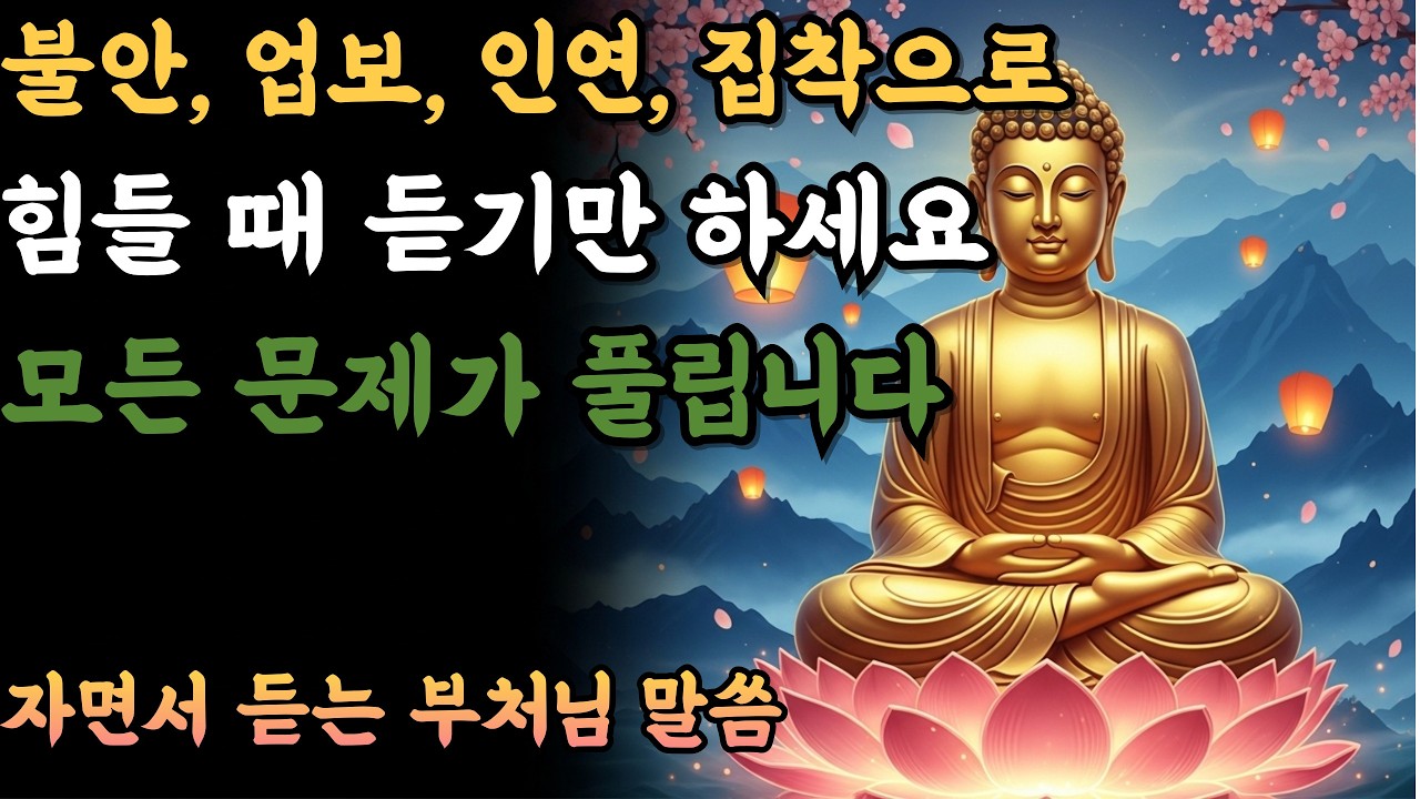 불안, 업보, 인연, 집착으로 힘들 때 듣기만 하세요| 부처님말씀 | 불교명언 | 법구경