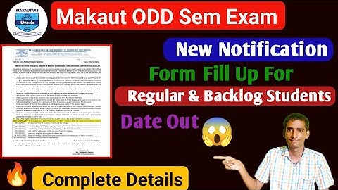 Makaut ODD Semester Exam Form Fill Up ✅ |Regular & Backlog Students#makaut
